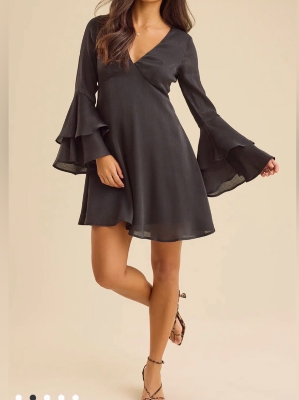 New With Tags Altar'd State Black Bell Sleeve Mini Dress Size Small